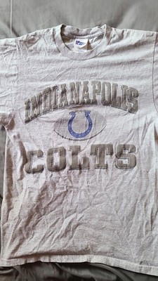 Vintage 90s Pro Player Indianapolis Colts Puff Print Graphic T-Shirt Gray Medium