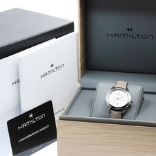 Hamilton Jazzmaster Lady White Dial Quartz SS & Leather Watch New 2