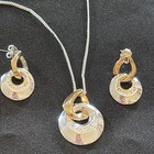 SAQ Matching Necklace and Earrings Gold Tone Silver Tone — photo 6