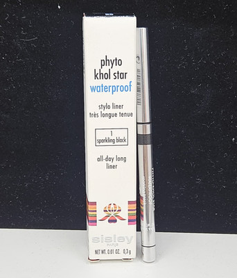 Sisley Phyto Khol Star Waterproof Stylo Liner 1 SPARKLING BLACK 0.01 oz NIB
