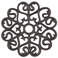 GASARÉ, Cast Iron Trivet, Metal Trivet, Victorian Design, Rubber Feet, 8 Inches