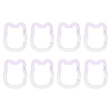 Spring Snap Hook, 8 Pcs Cute Cat Shape Keychain Clips, Gradient Purple