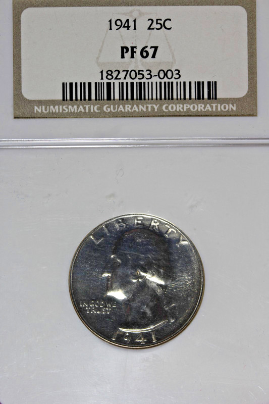 1941 NGC 25C PF67 WASHINGTON SILVER QUARTER #B52707