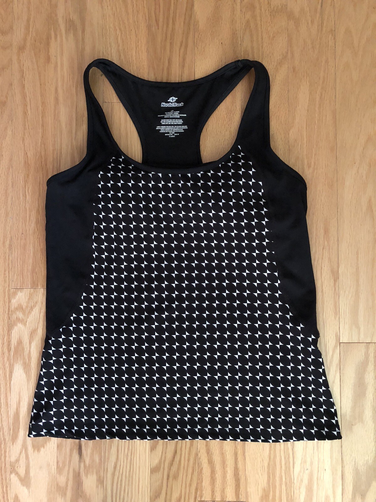 Sports Athletic Halter Top Black White Nordic Trac Wo… Gem