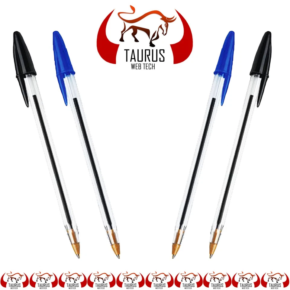 UNBRANDED / GENERIC 50 Ball Pens Ball Point Biros BLACK BLUE Pen Medium Ballpoint Cheap UK FREE P&P