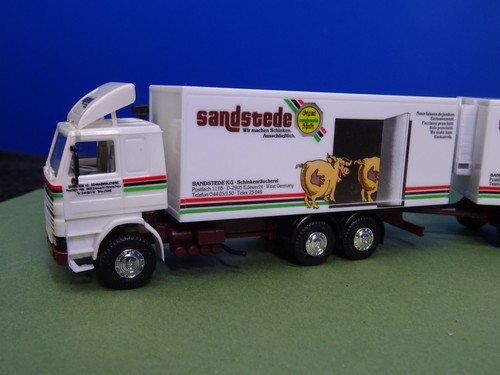 Herpa 1:87 Scania 142 M Kühl Kofferhängerzug Schinkenräucherei sandstede H 649 - Picture 3 of 10