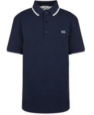 Image of New Boys Boss Short Sleeve Pique Polo Shirt Navy Size 4 Years RRP£49