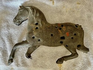 Antique Large Stunning Sculpture Iron Horse Farmhouse