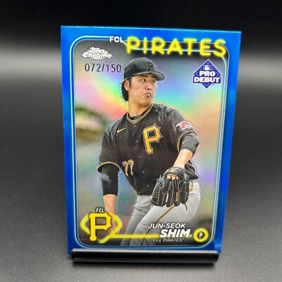 2024 Topps Pro Debut #59 Jun-Seok Shim Blue Chrome Refractor /150 Pirates