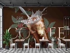 3D Cold Brew Coffee Wallpaper Wall Mural Peel and Stick Wallpaper 308