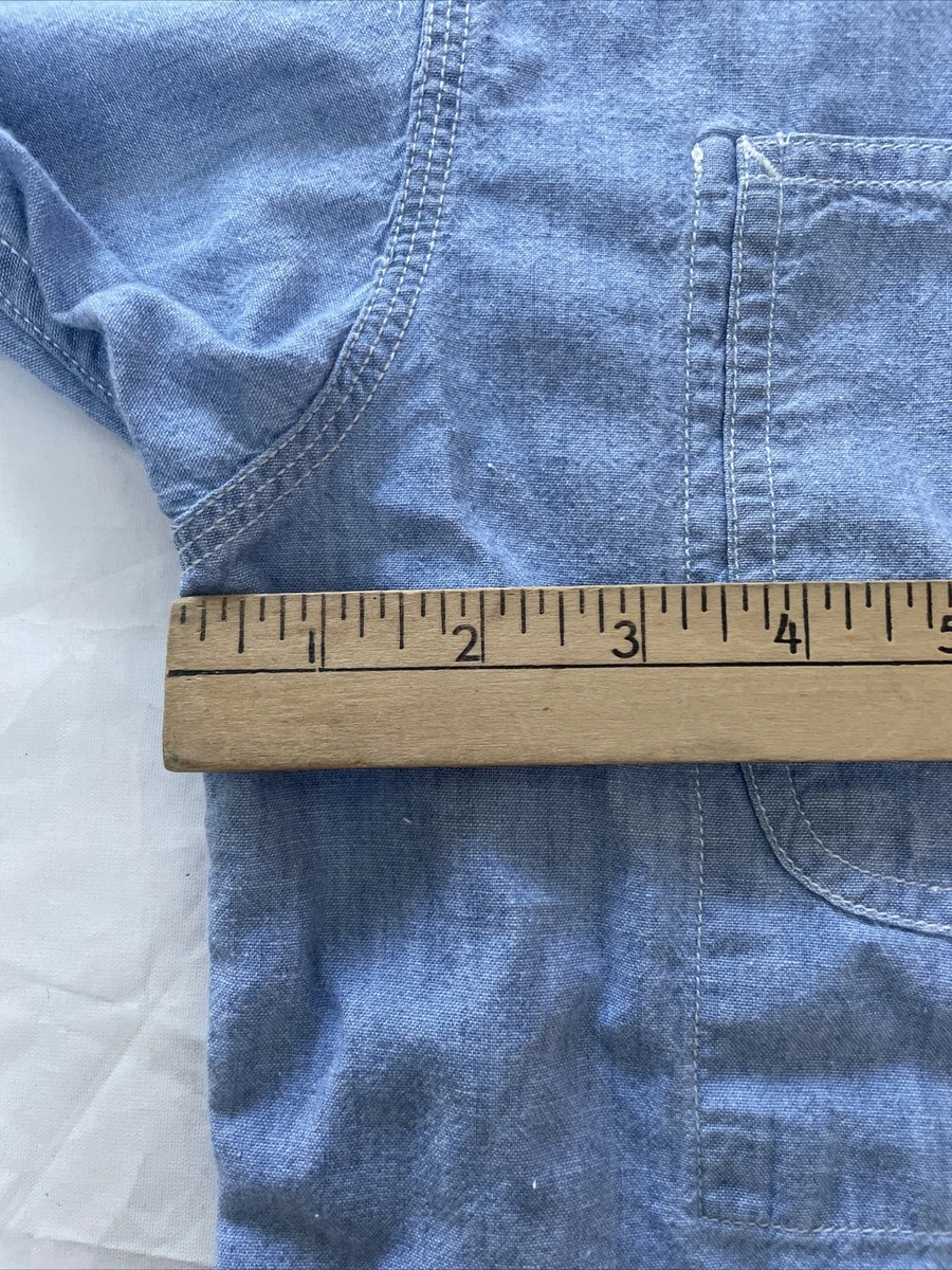 Vintage Ralph Lauren Polo Country Chambray Blue Cotton Work Shirt Chore Jacket L