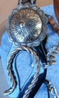 Snake Cheek Blued/Black Silver Concho Horse Bit with Rein Chains & Chin Strap