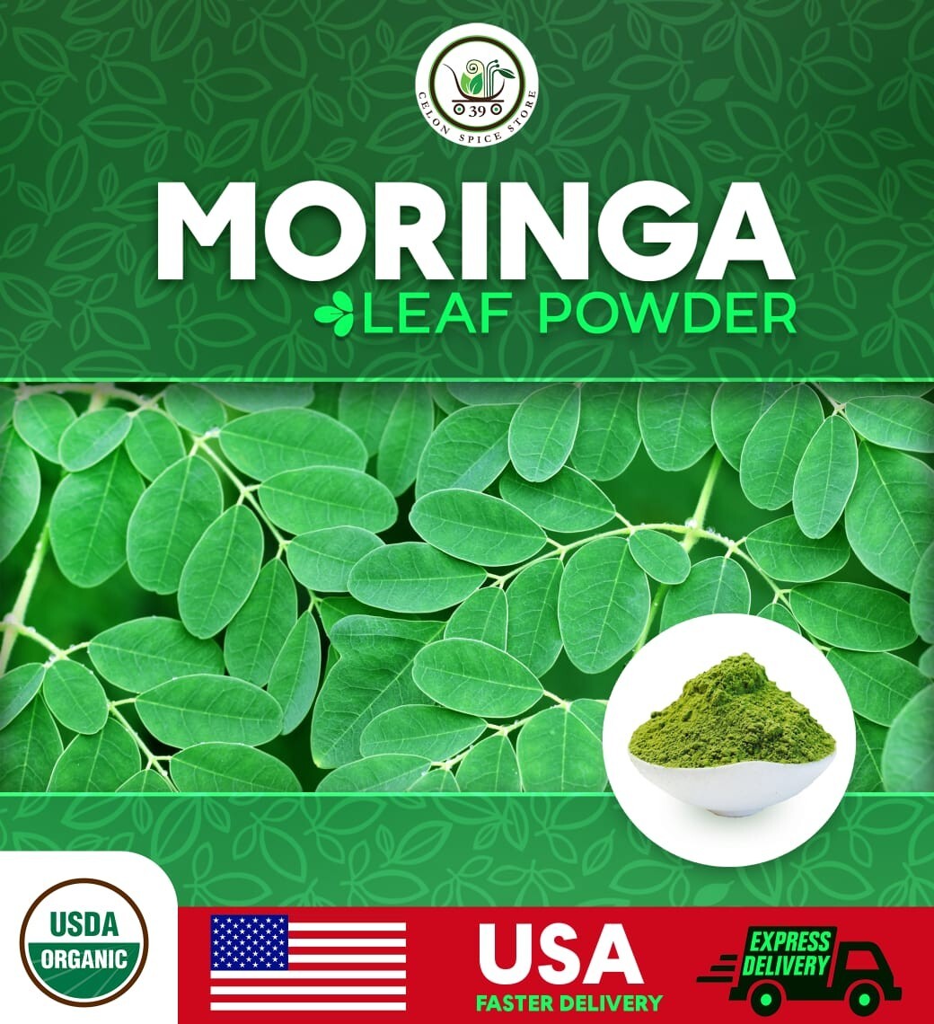 Organic Dried Moringa Oleifera Leaf Powder 100% Pure Ceylon Herbal Tea
