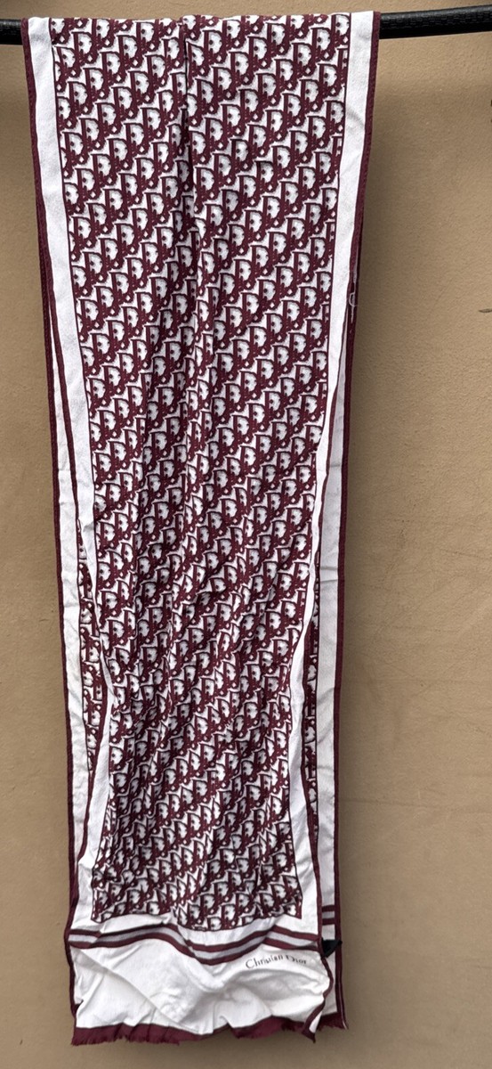 Vintage Christian Dior Trotter Monogram Long Scarf 50