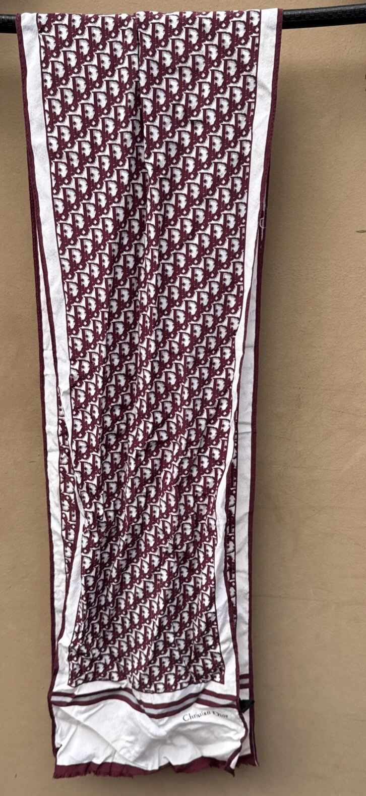 Foulard long vintage Christian Dior trotteur monogramme 50