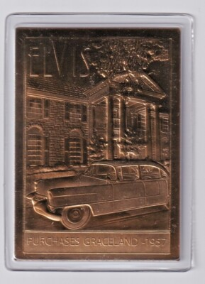 #ad #ad Elvis Presley Danbury Mint Encased 22kt Gold Card Purchases Graceland 1957 $29.95