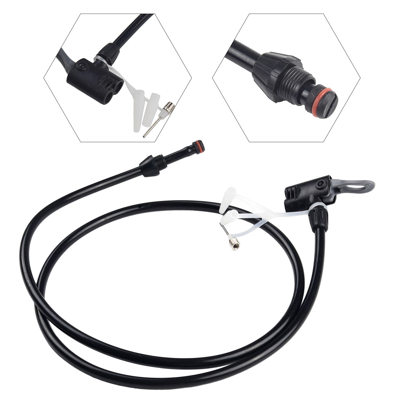 Durable 125cm Bicycle Air Pump Hose Extension Tube Compatible with Most