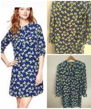 Gap Women's S Shirt Dress Butterfly Blue Green Polyester NWOT