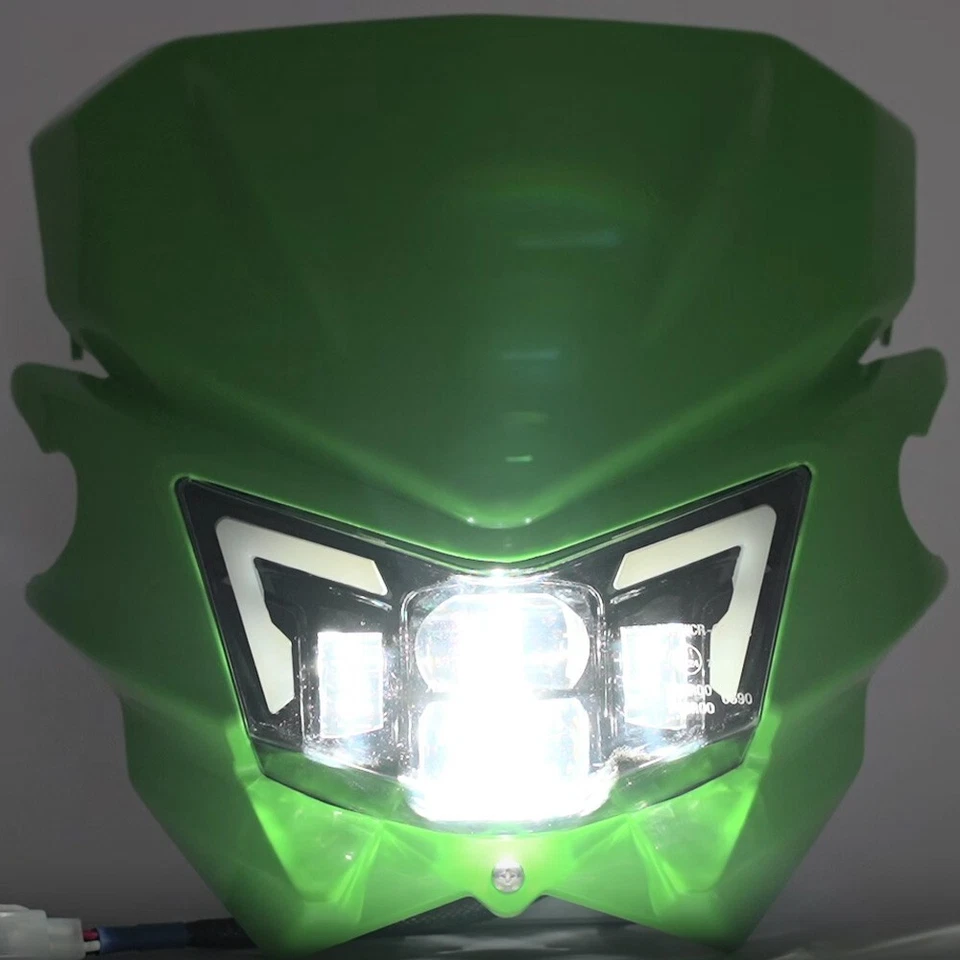 Faro LED con carenado verde Plug and Play para KDX 200/220/250 KLX 250/300/650 Foto 4 de 4