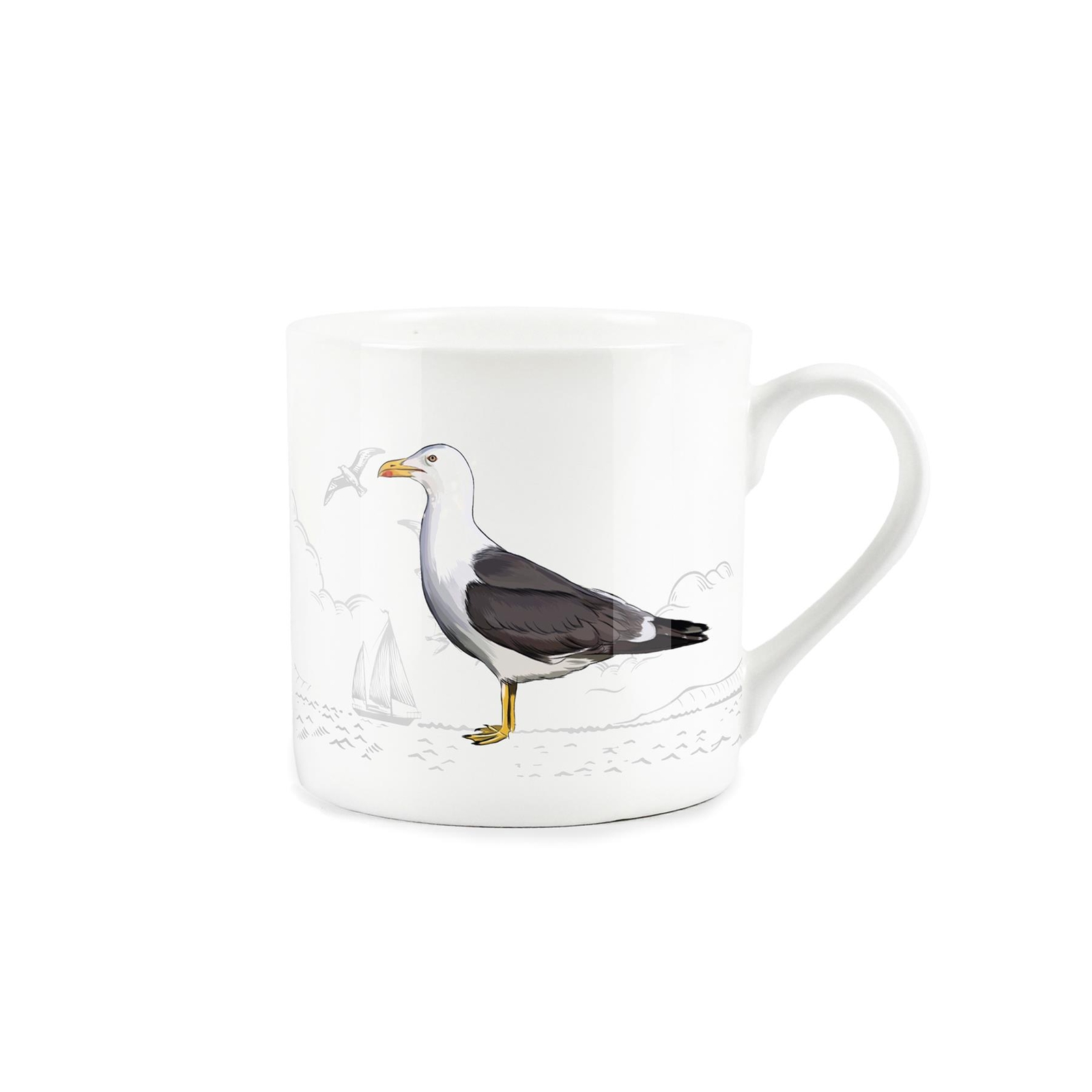 Bone China Coastal Sealife Seagull Mug - Tea/Coffee Present Gift