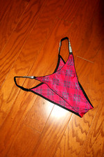 M STRETCH Satin VICTORIA'S SECRET STRING BRAZILIAN PANTIES RHINESTONES