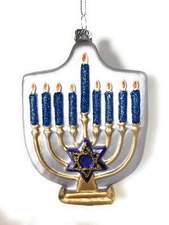Menorah Glass Ornament 5 Inch Midwest CBK