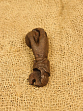 Ornate Antique Cast Iron Door Knocker – Victorian Male Hand Style, 1800s