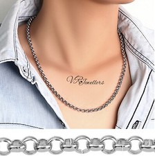 Rolo Neck Chain 5mm Thick Stainless Steel Rolled Neck Chain 45cm Length Mens