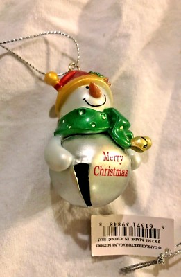 Ganz Christmas Name Ornament - GIRLS NAMES or PHRASE Jingle Bell Snowman 