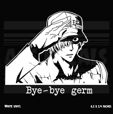 Cells at Work! - White Blood Cell - Bye-Bye Germ - Anime - Vinyl decal sticker 
