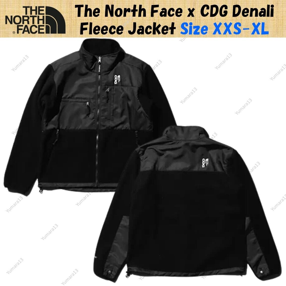 The North Face x CDG Denali Fleece Jacket Black Size XXS-XL New