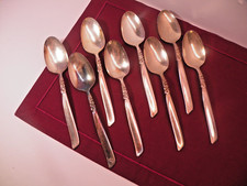 Set Of 8 United Silver Co Stainless Acadia Teaspoons 6 1/4"