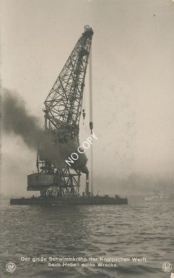 Photo WK2 Floating Crane By Krupp Lifting A Wreck X167