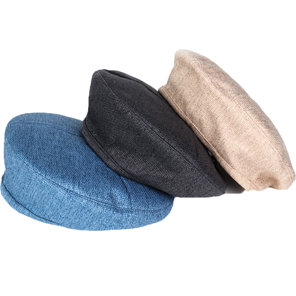 1x Women Denim French Beret Hat British Style Jean Beanie  display picture 3