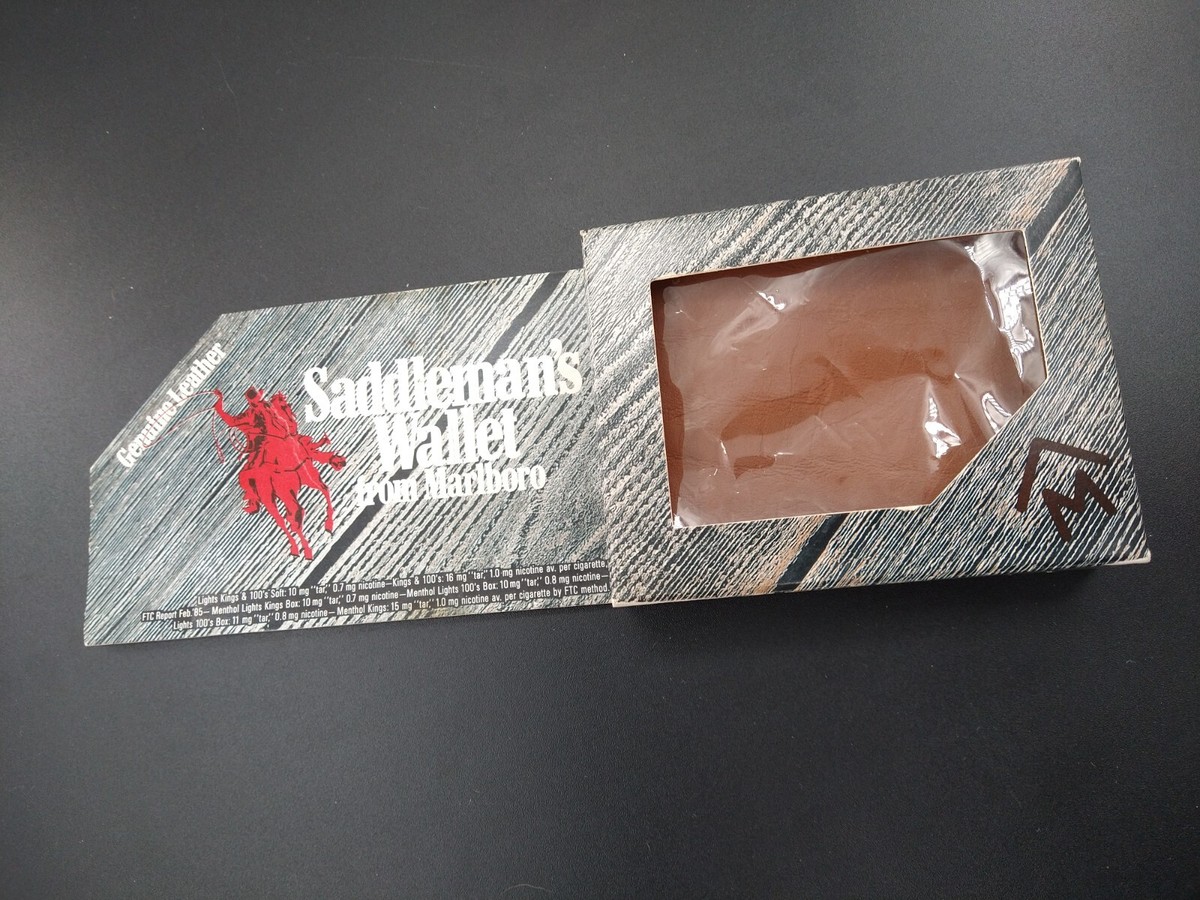 MARLBORO LEATHER WALLET SADDLEMANS ORIGINAL BOX cellophane pushed
