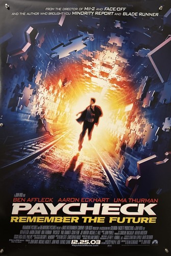PAYCHECK Original One Sheet Movie Poster - 2003 - BEN AFFLECK