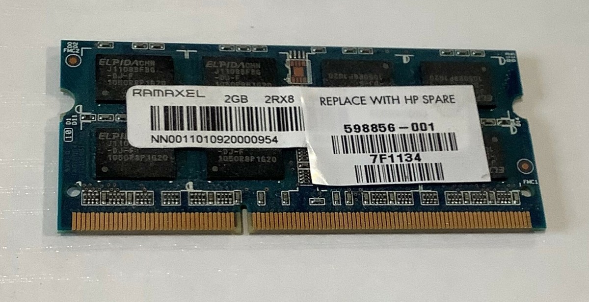 Ramaxel HP 2GB DDR3 SDRAM Memory (598856-001) 7F1134 5704327940777 