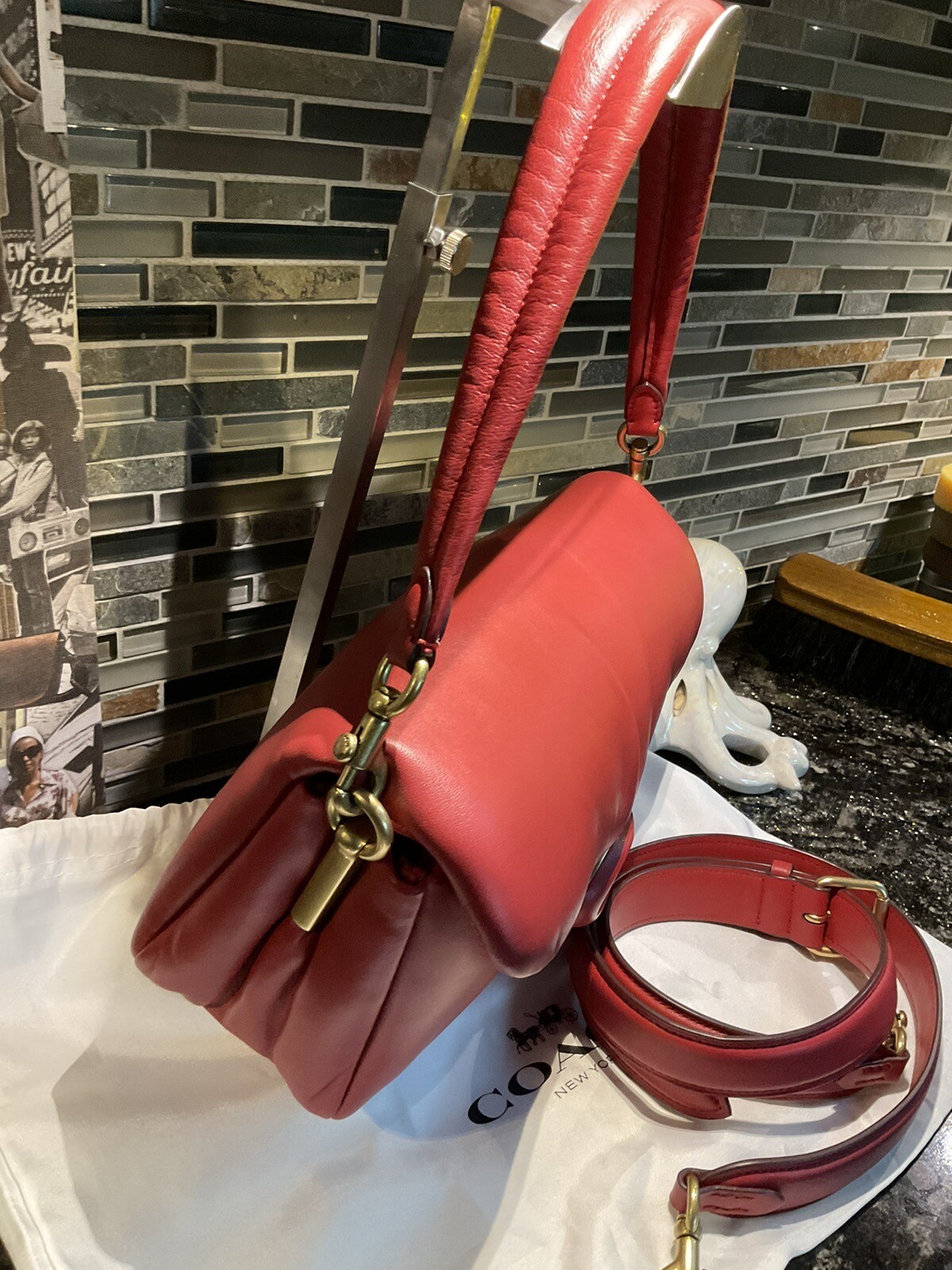 COACH Pillow Tabby Shoulder Bag Crossbody 26 Leather C0772 Apple Red image 3