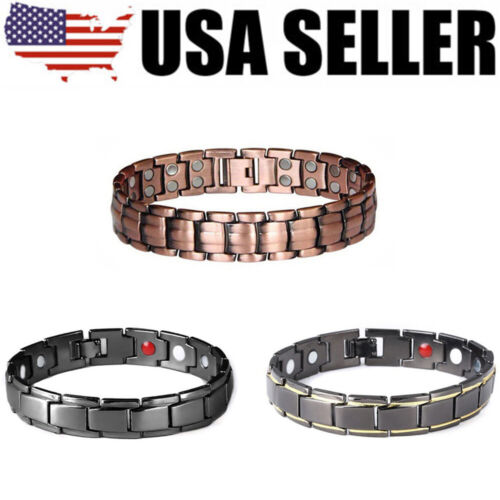 Copper Magnetic Bracelet Energy Therapeutic Healing Therapy Arthritis Men Women - Picture 1 of 11