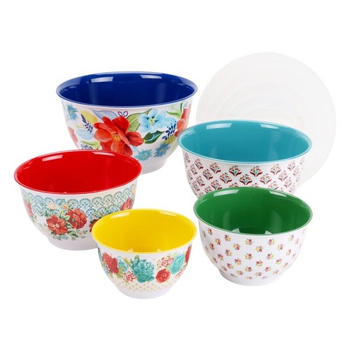 Melamine Mixing Bowl Set 10 Piece Nesting Kitchen Storage Food Prep Serving New - Picture 15 of 20