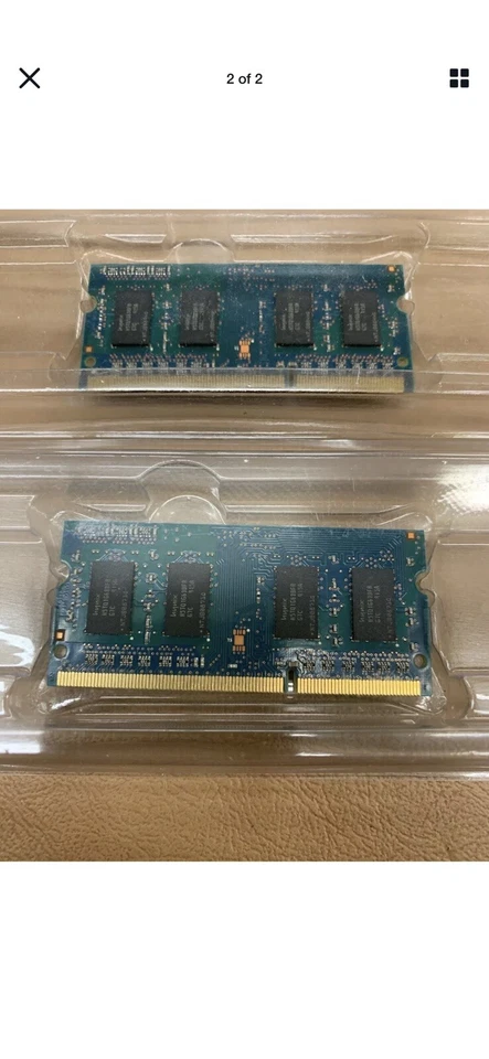 2 sticks Hynix RAM - each 1 GB 2Rx16 PC3 8500S - Total 2 GB - Image 2 of 2