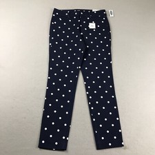 Old Navy Pants Womens 2 Blue Polka dot Flat Front Pixie Ankle Length NWT
