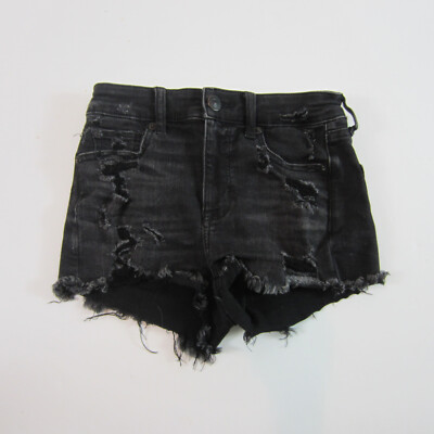 American Eagle Outfitters Hi-Rise Shortie Distressed Denim Shorts