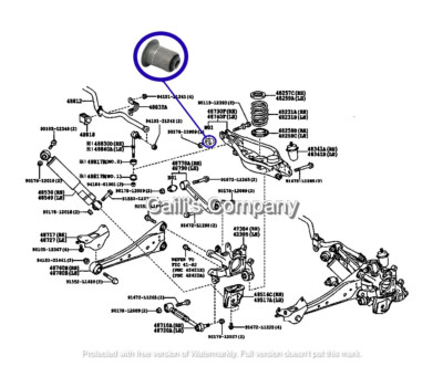 パーツ yanvalou 48730-05070 For 2pcs Rear Lower Control Arm Bushing 48730-42050 | eBay