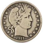 1911-P 50c Barber Liberty Silver Half Dollar Fine FN F++ Philadelphia