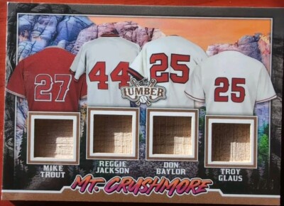 Mike TROUT Reggie JACKSON Troy GLAUS Don BAYLOR 2024 Leaf Lumber QUAD BAT PATCH