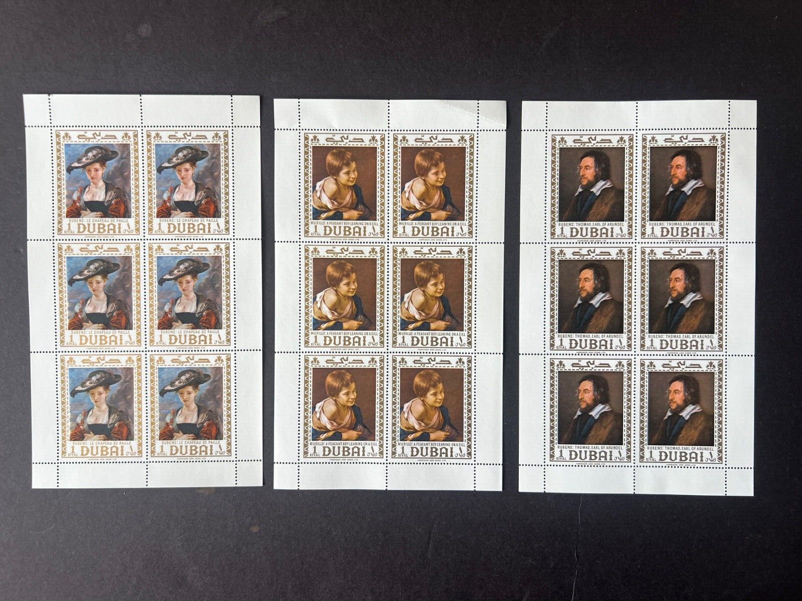 Middle East - UAE - Trucial Dubai -  mnh stamp sheets Art Psaintings in Blk/6