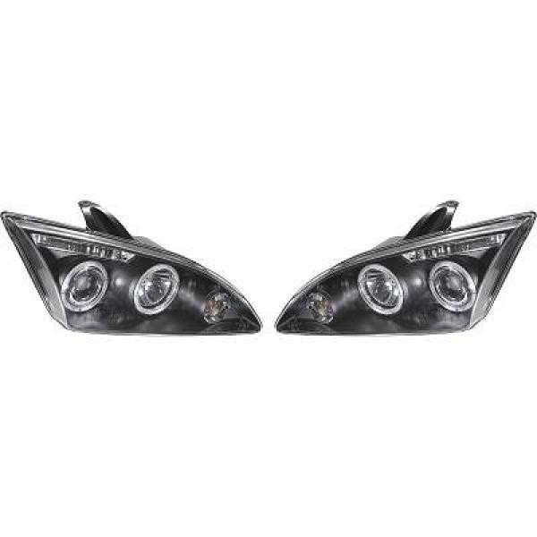 Scheinwerfer Passend FüR Set Ford Focus Baujahr 04-08 Klarglas/Schwarz-image