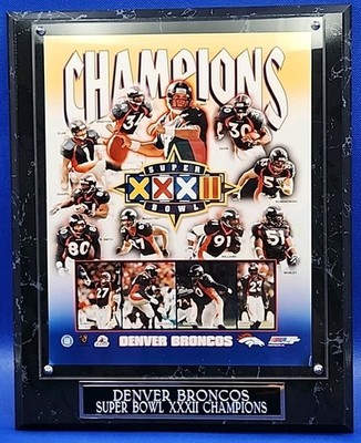 1997 Denver Broncos Vs Green Bay Super Bowl XXXII￼ Champions Plaque 