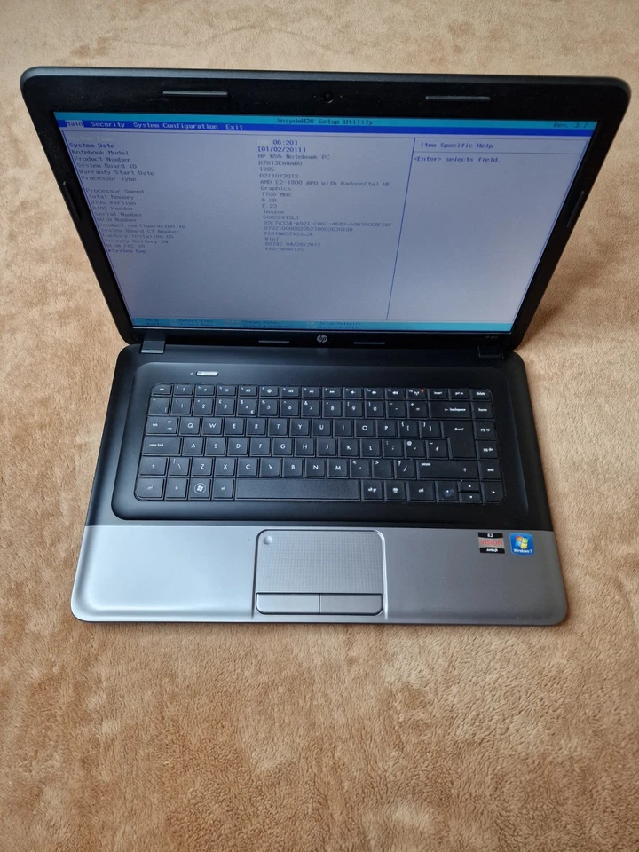 HP 655 Laptop 15.6" AMD E2-1800 Radeon HD  1.7GHz 6Gb Ram No Hdd Power On Tested - Image 2 of 4